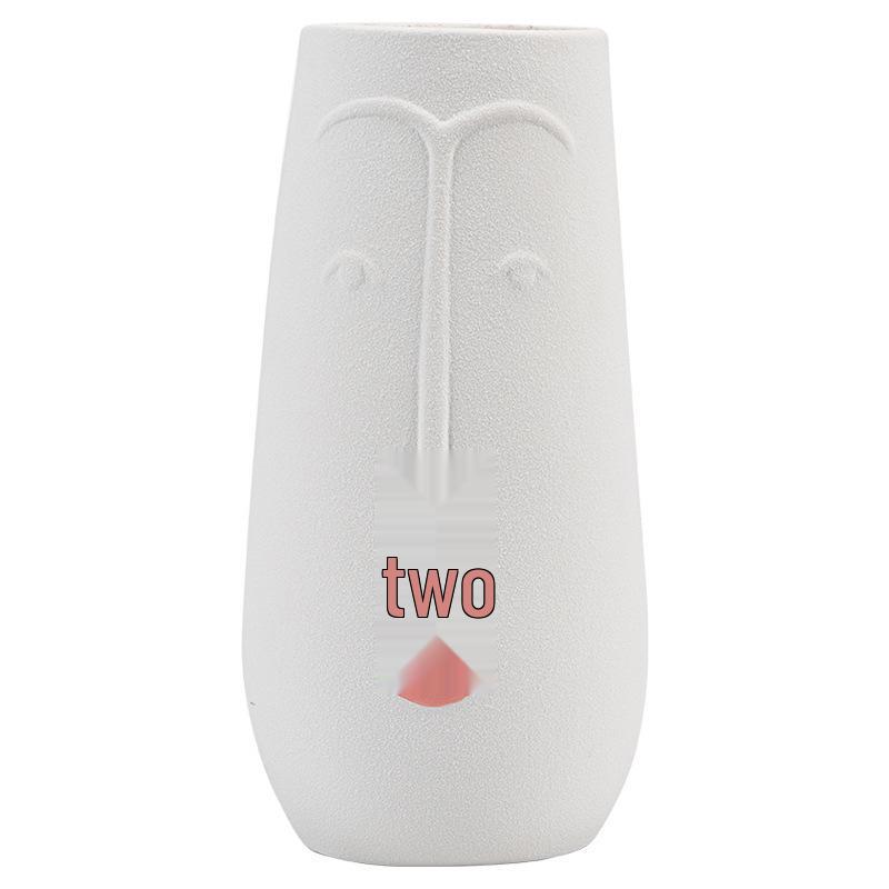 Large Caliber Simple Ceramic Vase – Creative Human Face Design