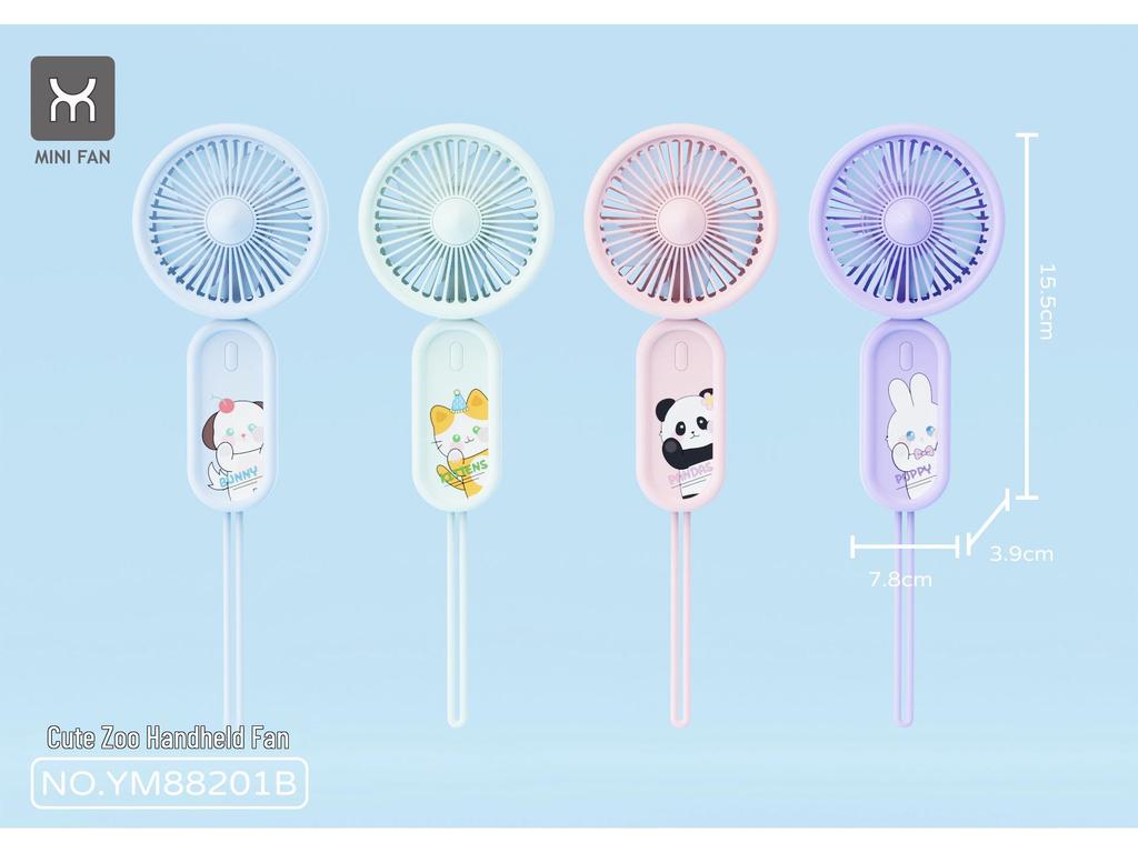 Creative Cartoon Mini Handheld Fan with USB Charging and Phone Holder