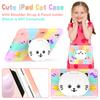 For iPad Pro 11 (2025)/11 (2024) Case with Cat Kickstand PC + Silicone Colorful Tablet Cover