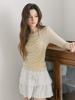 ETMON Halter Shirring T-Shirt, Light Yellow