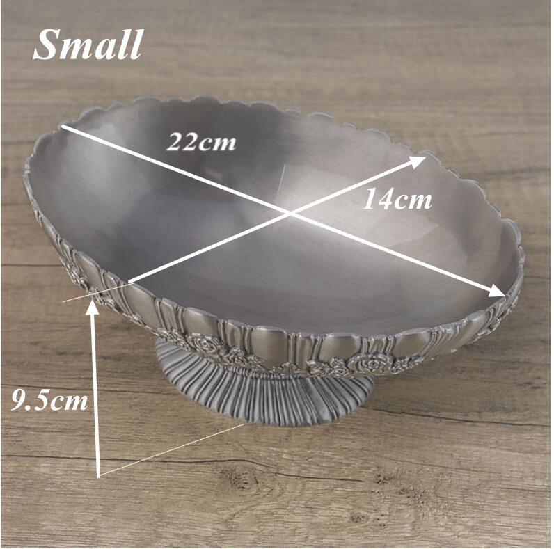 Oval Metal Fruit Tray for Home Decor, Plate Serving Tray, Fruit Stand, Snack Bowl, Europe, Retro, Europe