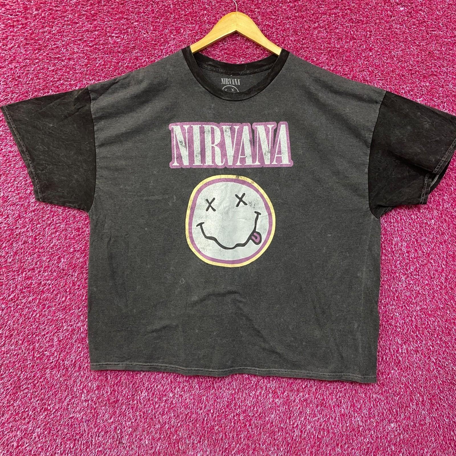 Nirvana Nevermind Tour Dead Smiley Grunge Band T-Shirt 3XL XL