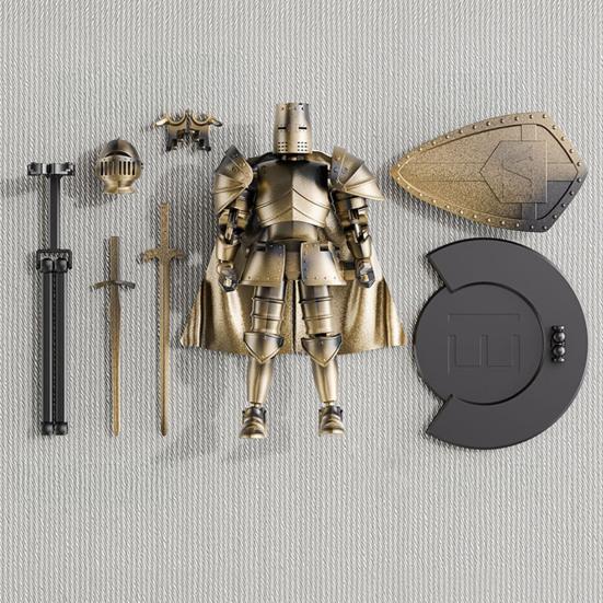 Medieval Knight Action Figure with Accessories Movable Joints Knight Model Toy Articulated Robot Dummy Figurine Home Office Decoration Ornament