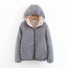 Women Autumn Winter Parkas Coat Jackets Women Lamb Hooded Plaid Long Sleeve Warm Winter Jacket