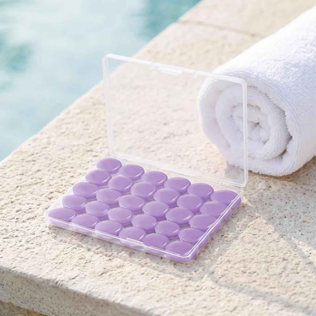 30 Pieces Moldable Silicone Earplugs Reusable with Storage Case Compact
