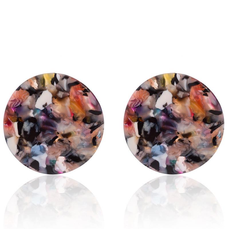 Resin Fashionable Stud Earrings For Women Simple Geometric Design Jewelry