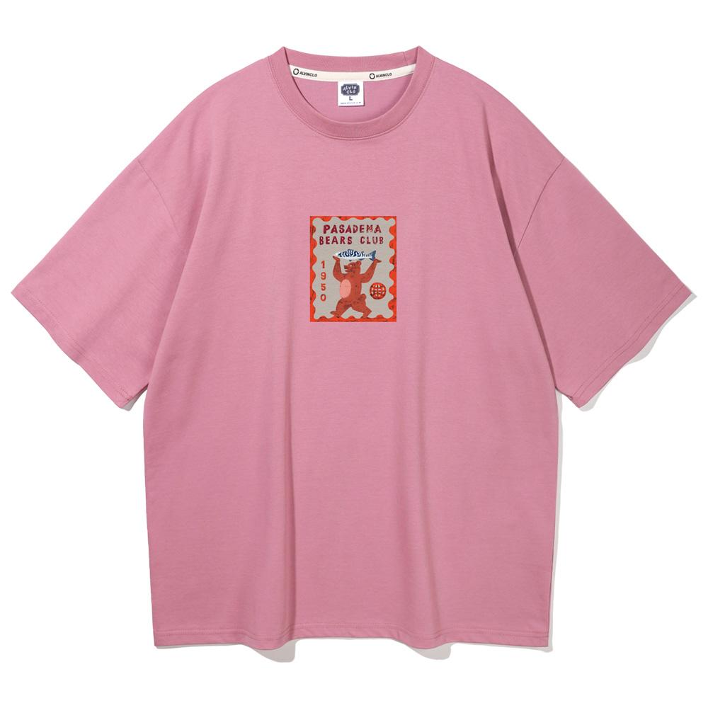 ALVINCLO Bear Stamp Oversized Short Sleeve T-Shirt Ast4569 (5 Colors)
