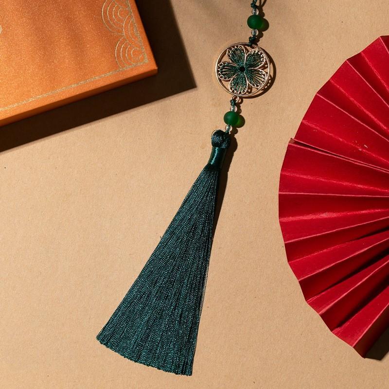 Chińskie klasyczne frędzle delikatny styl etniczny kwiat metalowa rama wisiorki DIY ozdoby rękodzielnicze breloczek dekoracja