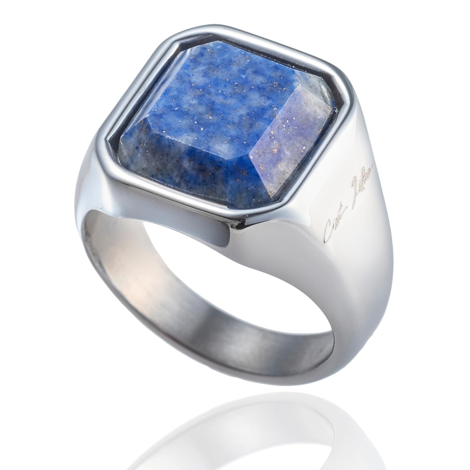 

Ring Lapis Lazuli Signet Ring Signet Stand Signet Ring Surgical Stainless Steel Stainless Steel Natural Stone Stone with Stone Silver Size [Cisst