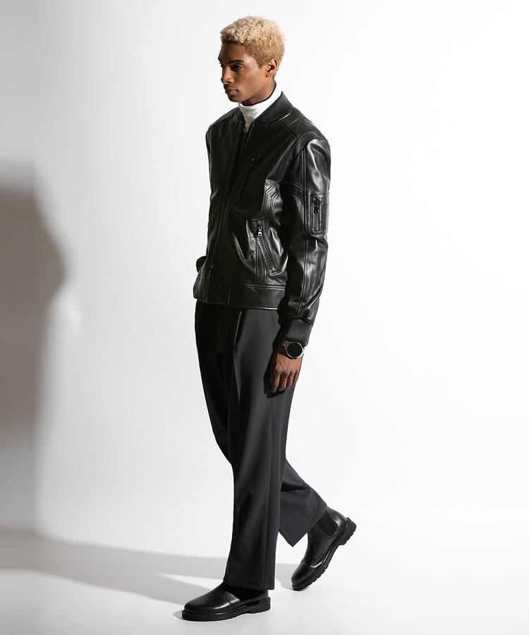 Seuteulaikeu Elegant Pintuck Trousers (Charcoal)