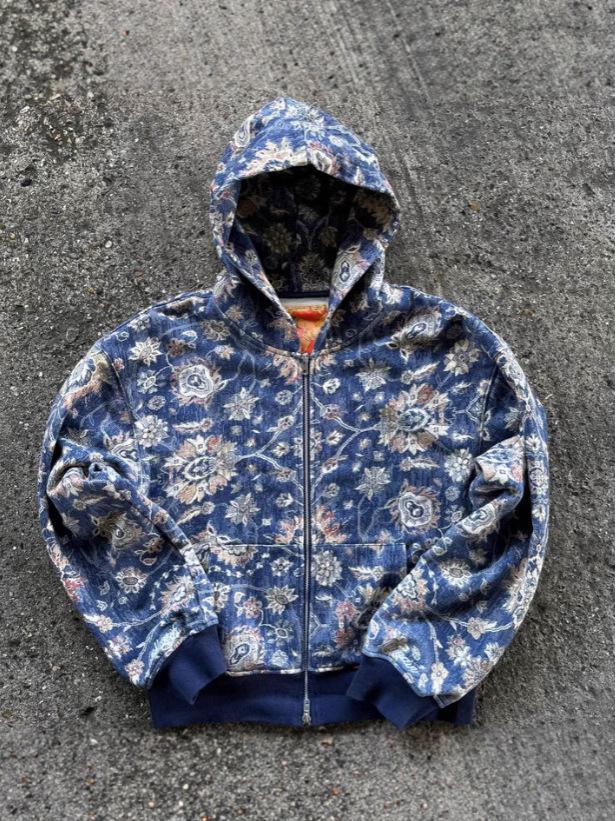 Damen Kapuzen-Reißverschluss-Strickjacke Jacke mit Langen Ärmeln, 3D-Druck - 2025 Mode