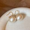 Cream Xinjiang Cotton Pearl High Heels Ear Hook Earrings Women'S Retro Light Luxury Earrings Temperament Ear Jewelry