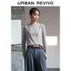 UR 2025 Spring Women's Spliced Fake Two-Piece Long Sleeve T-Shirt
