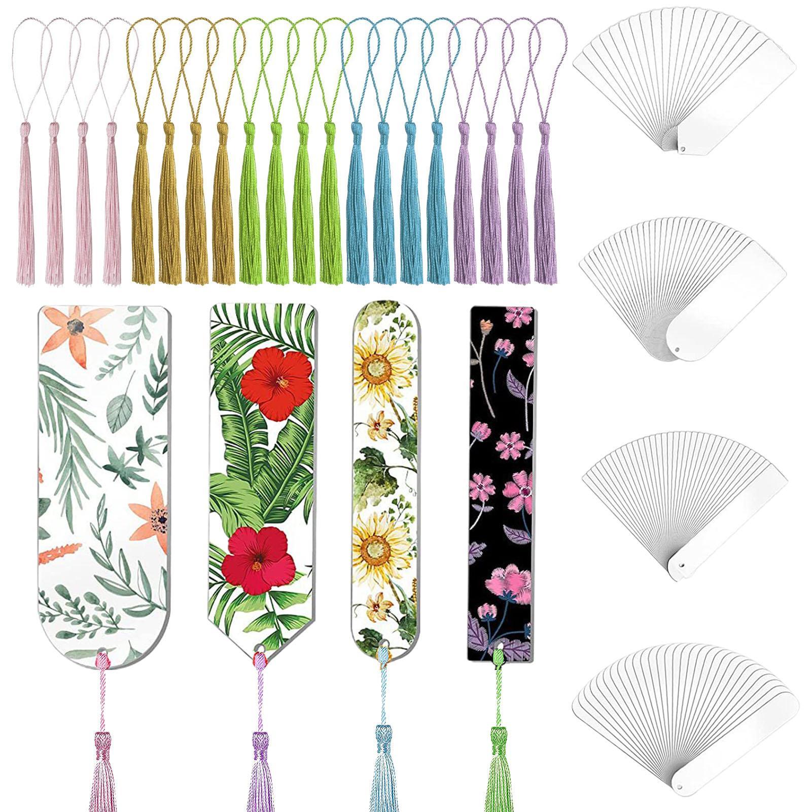 

Акриловые пустые закладки | 20 шт. Незаконченные акриловые бирки для крафта с кисточками с отверстиями | Незаконченный Бо своими руками