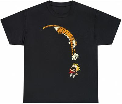 Calvin und Hobbes Comics Fan 90er Vintage Lustiges T-Shirt Männer Frauen Unisex Rundhals Kurzarm T-Shirt Sommer Herren T-Shirt
