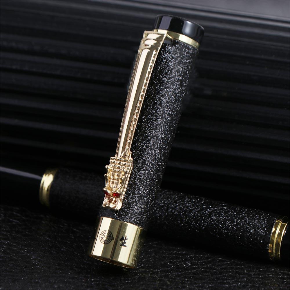 Student Luxury Frosted Black Golden Dragon Writing Pen Business Ink Pen Fountain Pen Ink Pen