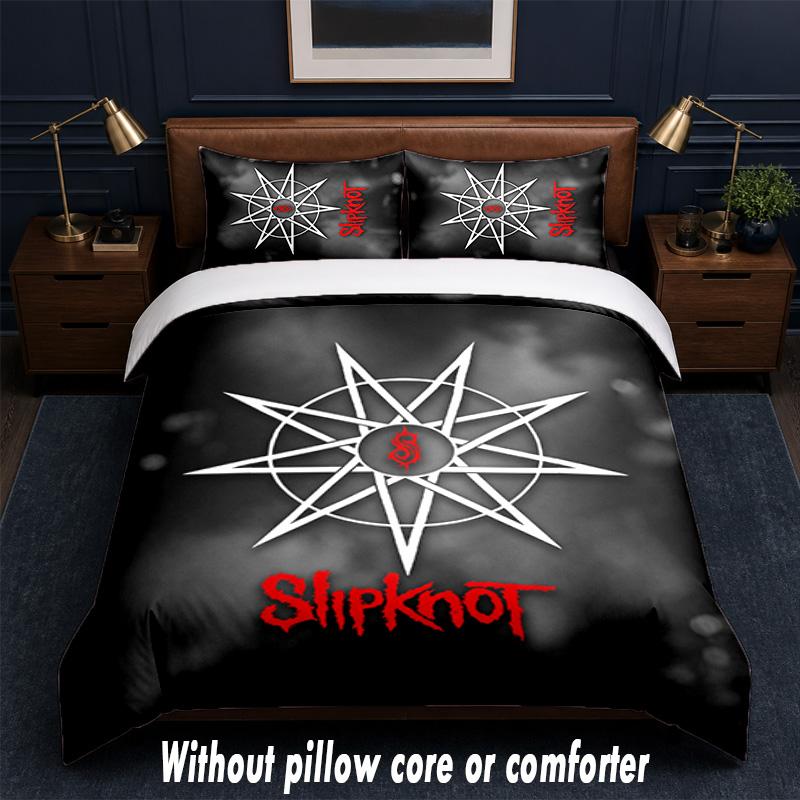Set Biancheria da Letto Design Slipknot 1 Copripiumino + 2 Federe Morbido Traspirante Biancheria da Letto per la Casa