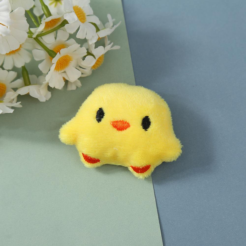 1pc ins wind soft cute little yellow chicken plush pendant cute little duck doll head school bag accessories handmade