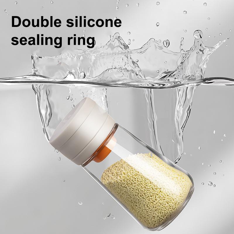 Salt Dispenser No Need Press Salt Tank Glass Sugar Bottle Shaker Canister Kitchen Seasoning Box Moisture-Proof Salt Container