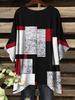 Summer fashion new large size geometric tide rhyme pattern round neck printing
