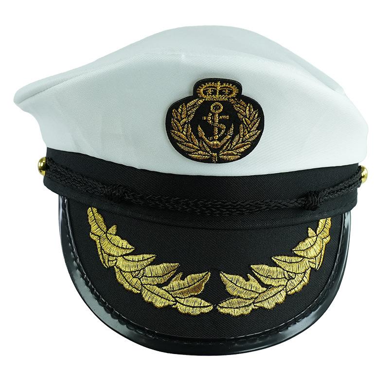 Adult Unisex Navy Officer Costume Hat for Halloween Themed Party and Performance