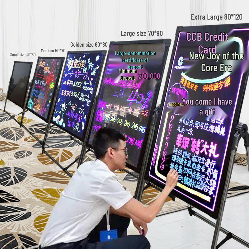 Zhao's LED Fluorescent Screen for Zheng Street Stall Advertising - Glowing Blackboard Sign for Night Markets