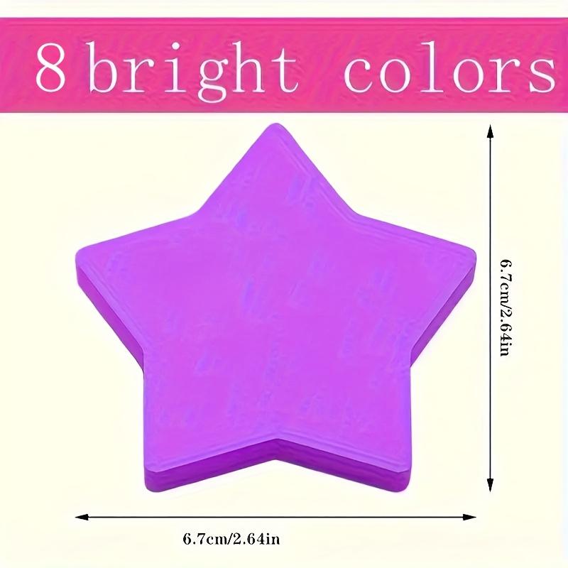 8pcss Colorful Star Stickers - Self-adhesive Creative Notes for School, Office and Study Room, Mixed Colors, Suitable for School