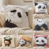Jujutsu Kaisen Panda Pillow Case Anti-dustmite Pillowcase Invisible Zipper Silky Short Plush Sofa Cushion Cover