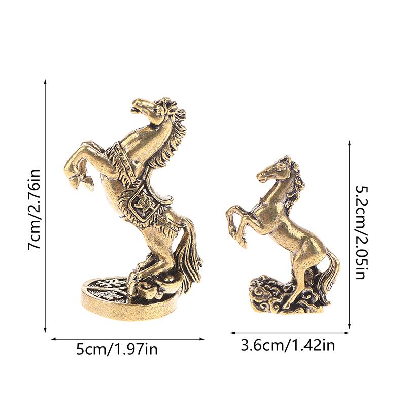 Bronze Horse Desktop Decoration Living Room Tea Table Sculpture Metal Craft Home Decorations Chinese Zodiac Horse Statue