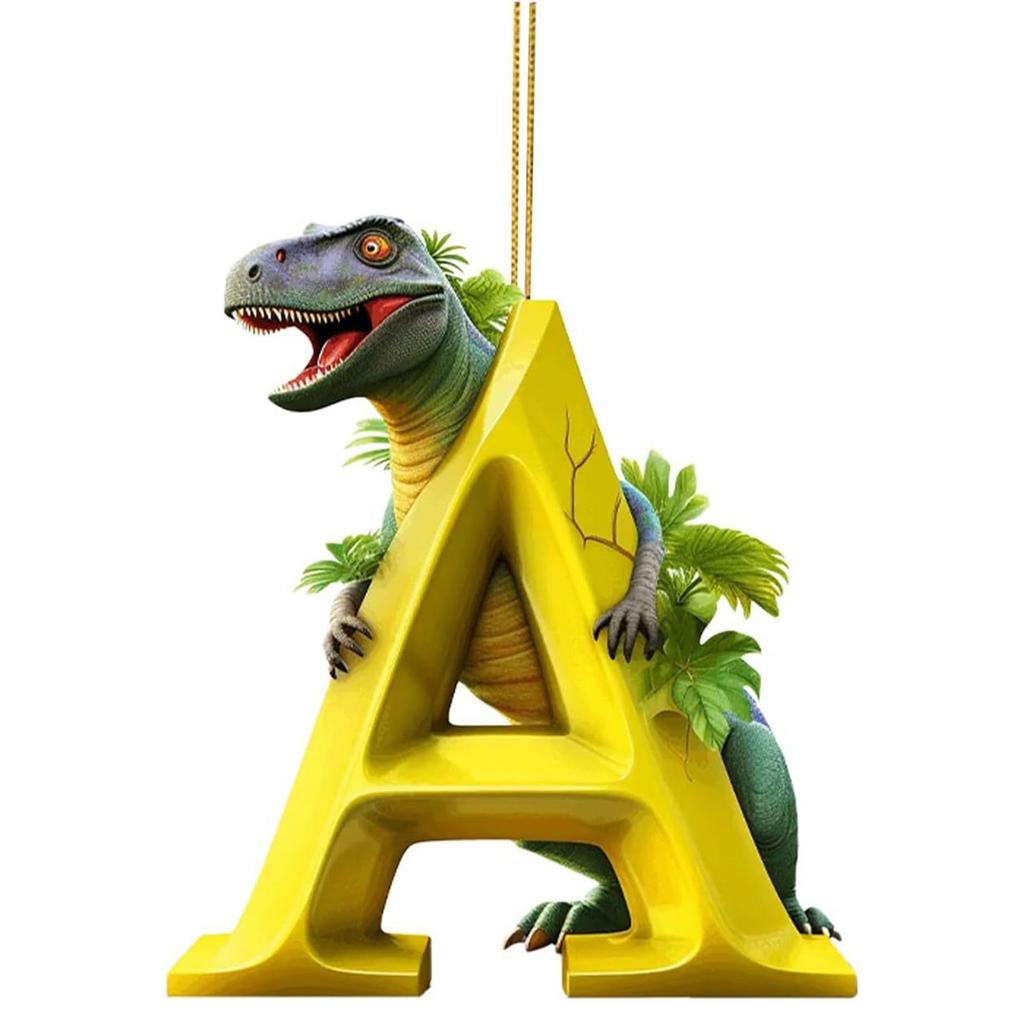 Letter Dinosaur Acrylic Pendant Christmas Tree Hanging Oranment Navidad 2024 New Year Christmas Decorations for Home