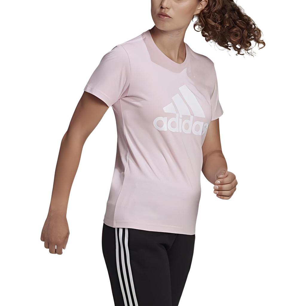 Adidas T Shirts Women's Pink Crew Neck Moderate Straight Fit GL0726