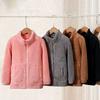 4-17 Years Kids Solid Color Fleece Coat Warm Jacket