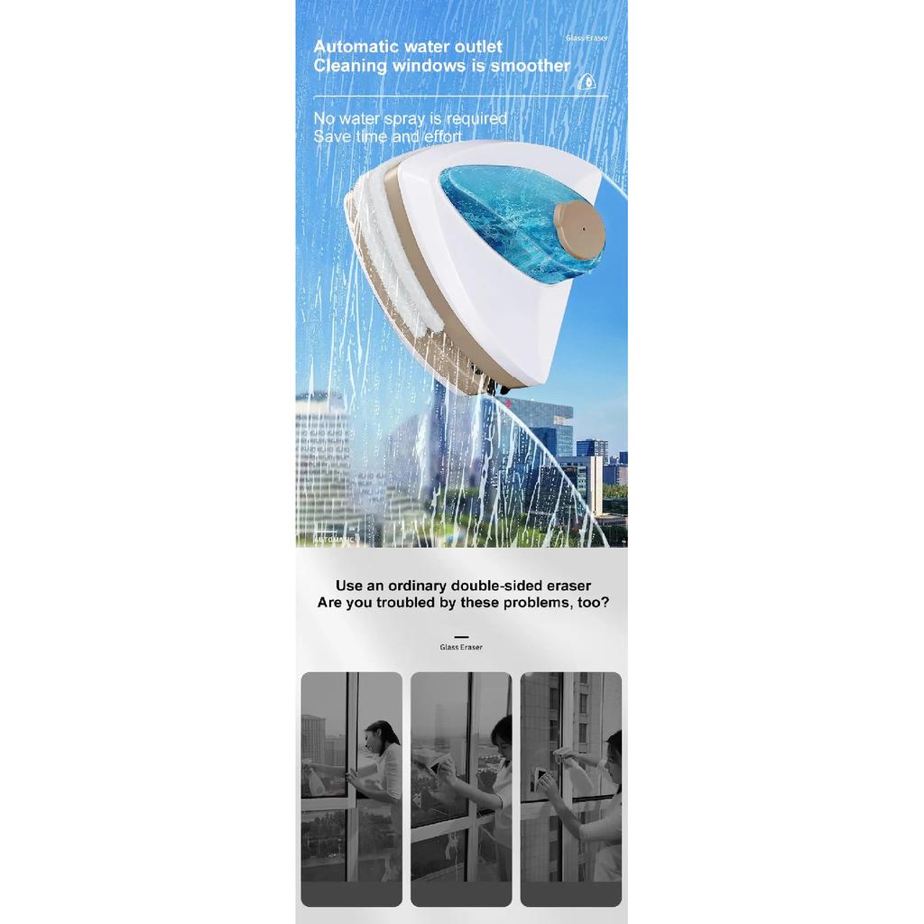 NEW Household Office Special Window Cleaner Magnetic Glass Window Cleaning Tool Automatic Water Discharge Double-layer Wiper
