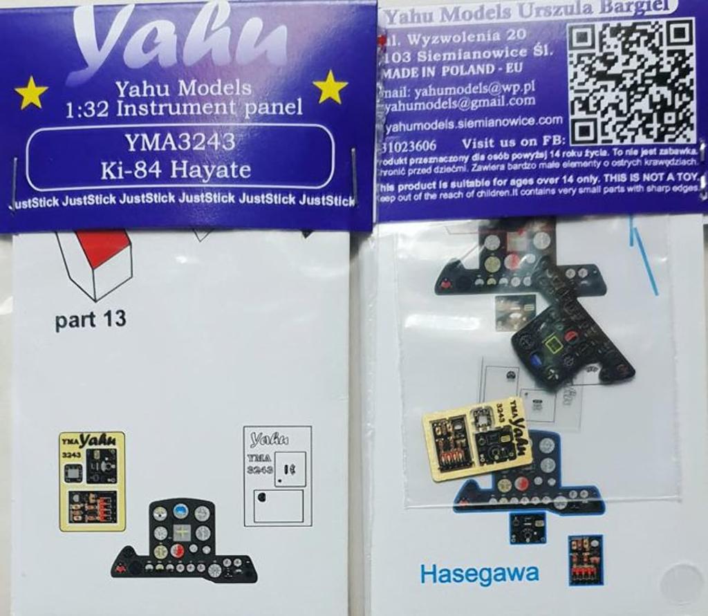 Yahoo Model Nakajima Type 4 Fighter Hayate Colored Instrument Panel Plastic Model Parts YMA3243 1/32 Ki-84 (for Hasegawa)