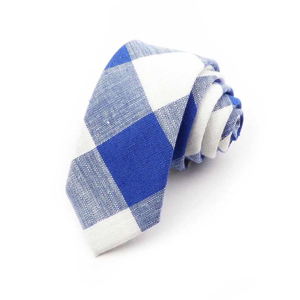 Men,Plaid, Cotton Ties, Orange, Green, Striped Necktie, Slim Casual Tie