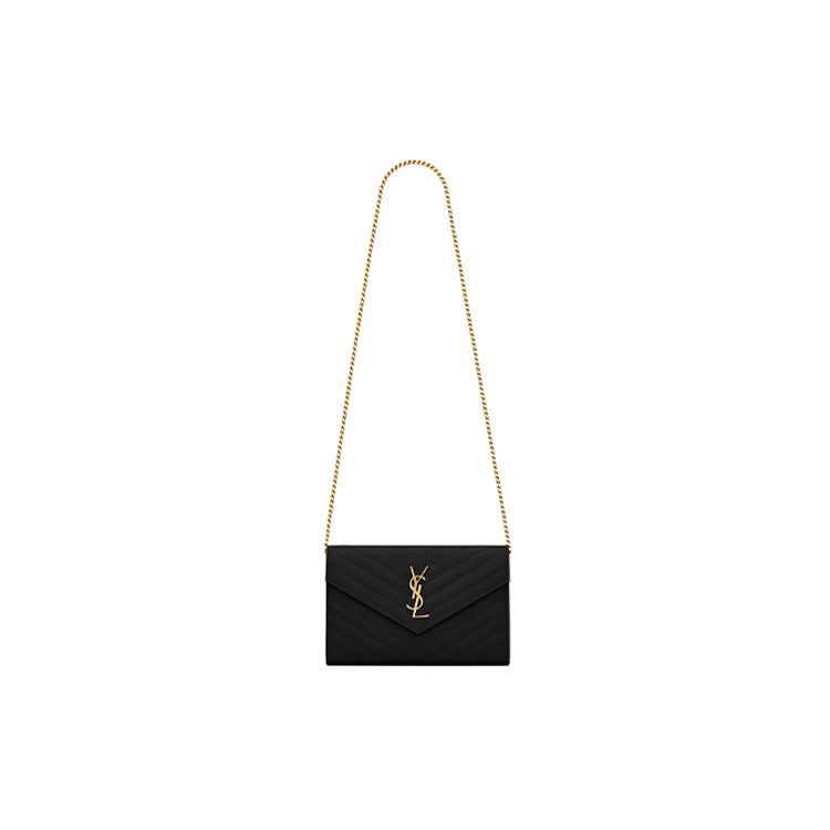 Saint Laurent Medium Matelassé Leather Wallet On Chain Nero Women Shoulder_bags Black 377828-BOW01-1000