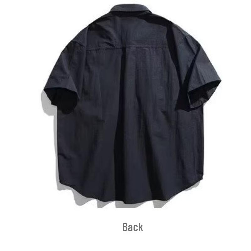 Men's 2024 Summer Trendy Japanese Retro Workwear Short-Sleeve Casual Shirt Jacket