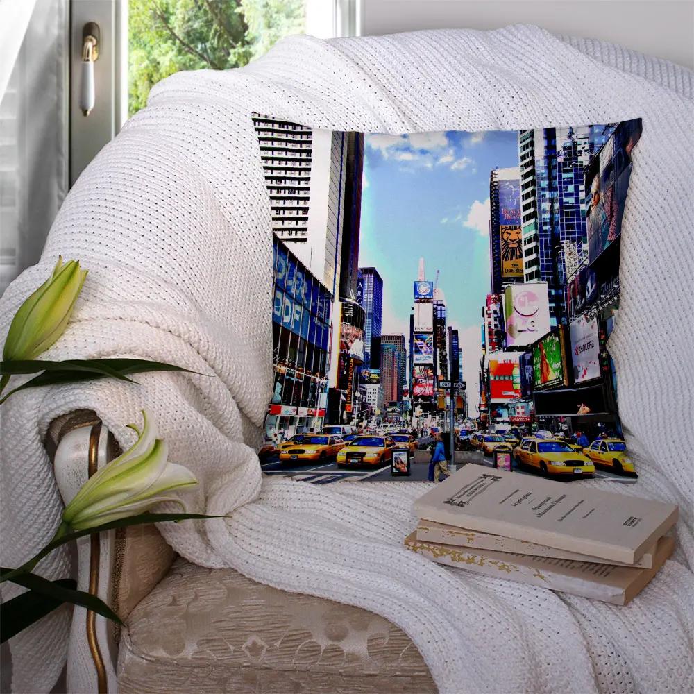 Home Decor New York Night Pillow Covers Cushion Hotel Car Seat Back Sofa