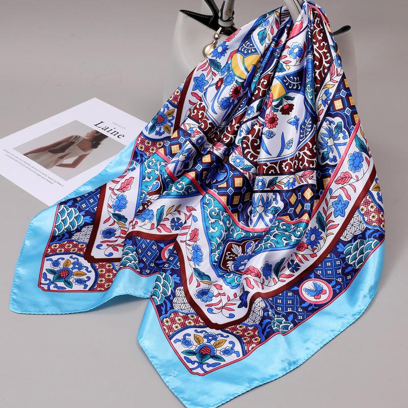 90 Square Scarves, Silk Scarves, Women's New Spring and Summer High-end Sense Versatile, Thin Scarves, Shawls Outside