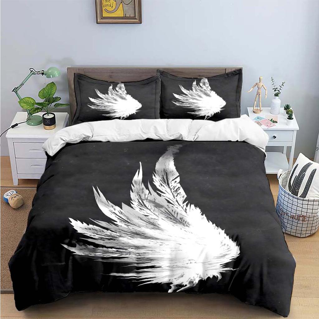 Comforter Exquisite Angel Wings Printed Bedding Sets Exquisite Set Bed Comforter Set Bedding Set Luxury Birthday Gift