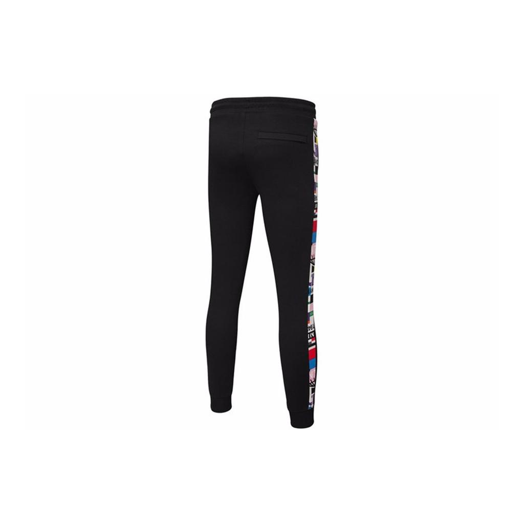 Puma Men's Black Jogger Pants With Colorful All-Over Print Side Panel And White Logo Casual 531291-01