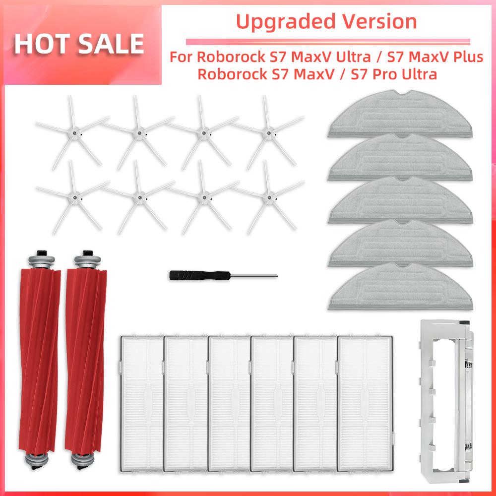 Compatible for Roborock S7 MaxV Ultra S7 Pro Ultra Accessories S7 MaxV Plus Robot Vacuum Main Side Brush Mop Filter Dust Bag