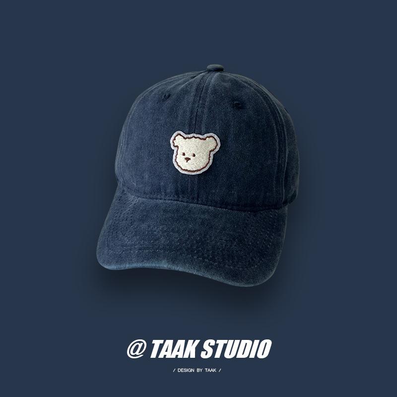 Embroidered Cute Bear Baseball Cap For Men And Women Adjustable Hats Street