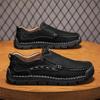 39-48 Men's Leather Casual Shoes Handmade Breathable Shoes Soft Low-top Working Shoes Leather Ankle Boots