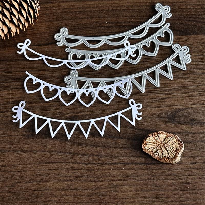 Heart Banners Cutting Dies Metal Die Cuts Embossing Templates Molds Cuts Stencils for Scrapbooking Card Decoration
