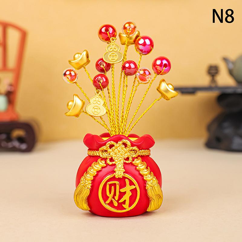 Chinese  Year Money Tree God Feng Shui Fa Cai Lucky Fortune Miniature Spring Festival Home Decorating Desktop Car Ornaments