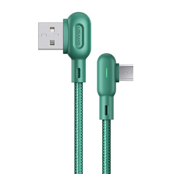 USAMS MicroUSB Cable 2A 1.2m Angled U57 Green/green SJ458USB02 (US-SJ458)