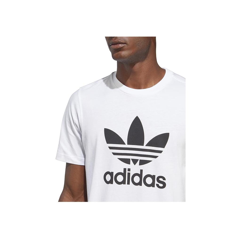 Adidas Originals Trefoil Logo Print Crew Neck Sport T-Shirt Men Tops White IA4816