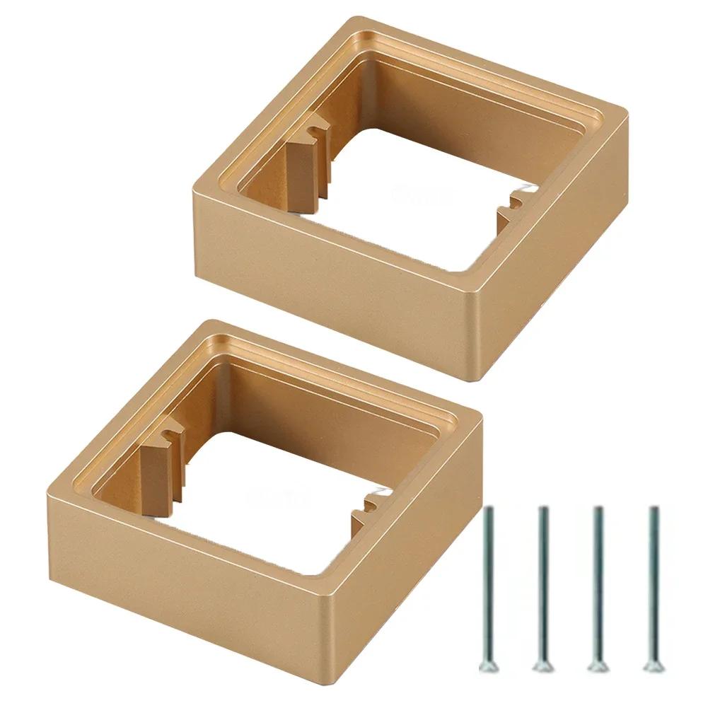 

2pcs 30MM Square Spacer Switch Socket Panel Gasket 1 Gang Frame Plate Cover With Screw 86 Type Wire Box Height Pads Switch Parts золотий