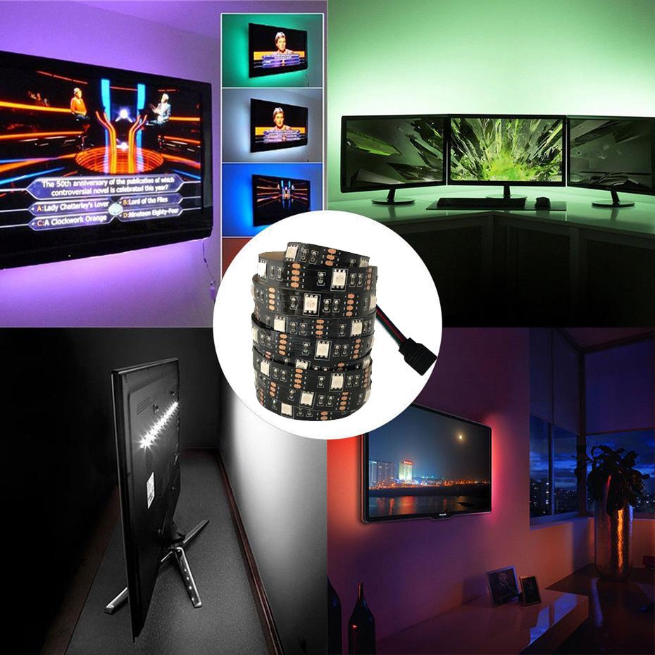 5M USB LED Strip Lights with 24-Key Remote – RGB Backlighting for TV, Keyboard & Home Decor